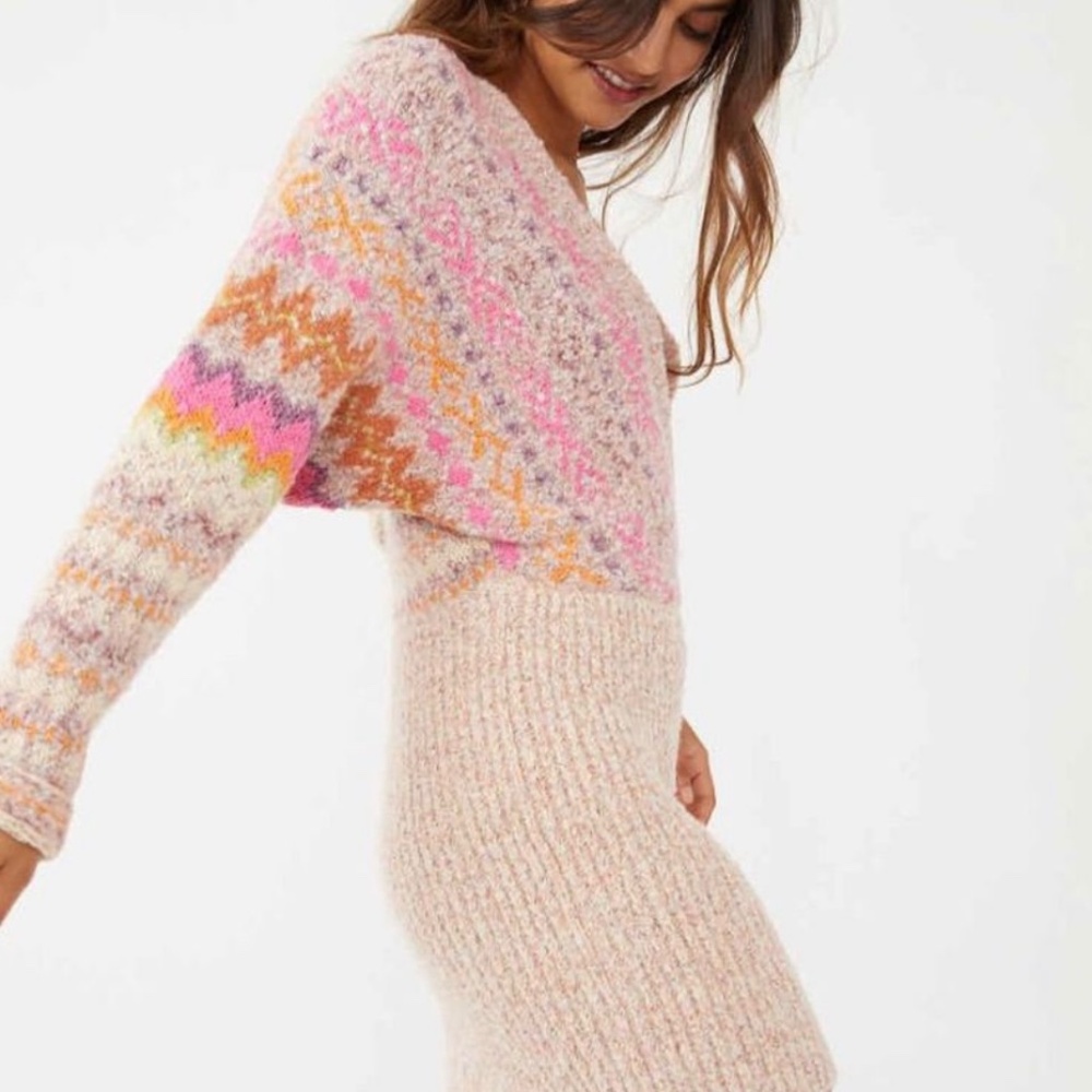 Forever Fair Isle Long Sleeve Sweater Dress